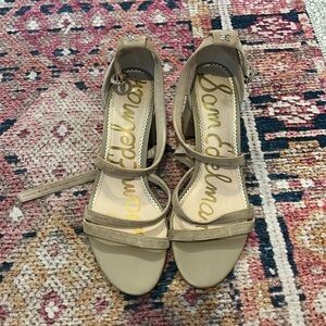 Sam Edelman Stacie tan low strap heels 8.5